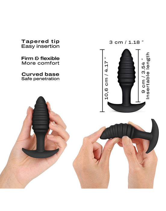 Dorcel - Buttplug - Spiraalvormige Buttplug - Anaal Speeltje - Siliconen - Zwart-Erotiekvoordeel.nl