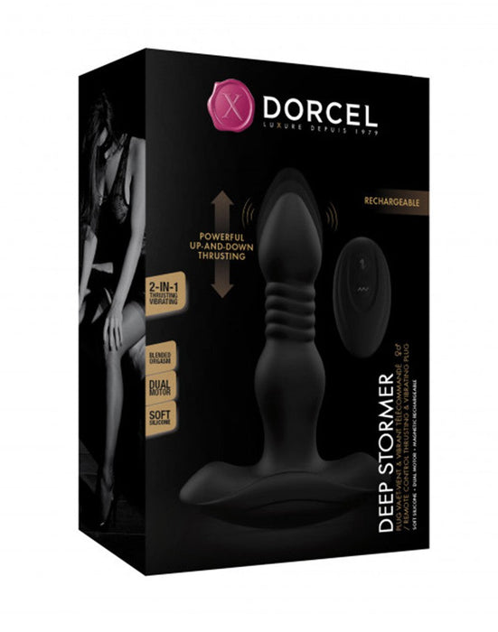 Dorcel - Deep Stormer - Stotende Buttplug Met Afstandsbediening - Zwart-Erotiekvoordeel.nl