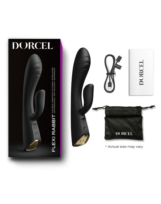 Dorcel - FLEXI RABBIT Verwarmde Tarzan Vibrator - Zwart-Erotiekvoordeel.nl