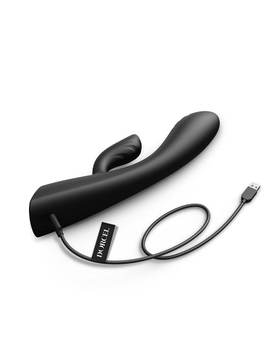 Dorcel - Flexi Rabbit - Verwarmde Tarzan Vibrator - Zwart-Erotiekvoordeel.nl