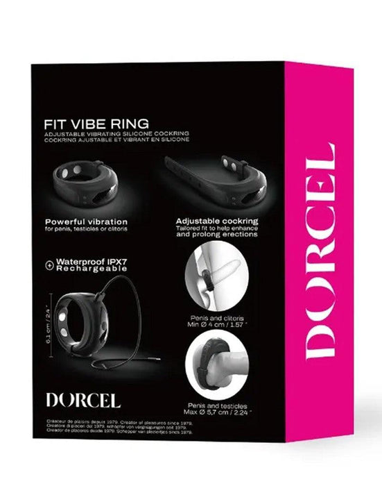 Dorcel - Fit Vibe Ring - Verstelbare Vibrerende Cockring - Zwart-Erotiekvoordeel.nl