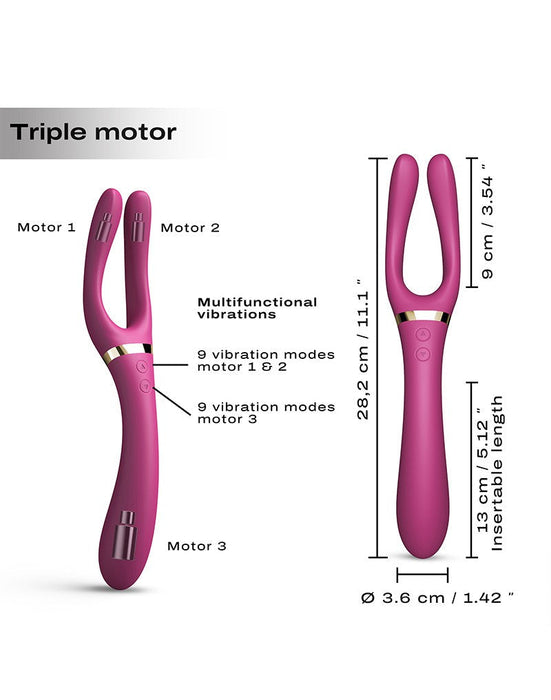 Dorcel - Infiniite Joy - Multi Vibrator - Met Twee 360° Flexibele Armen - Roze-Erotiekvoordeel.nl