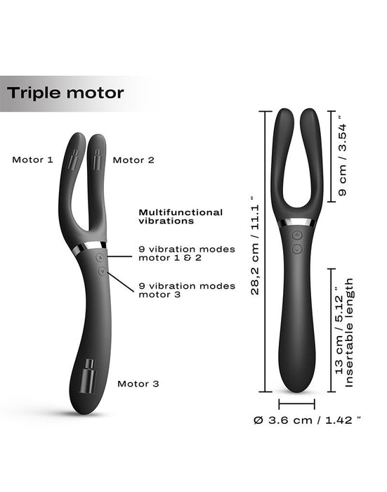 Dorcel - Infinite Joy - Multi Vibrator - Zwart-Erotiekvoordeel.nl