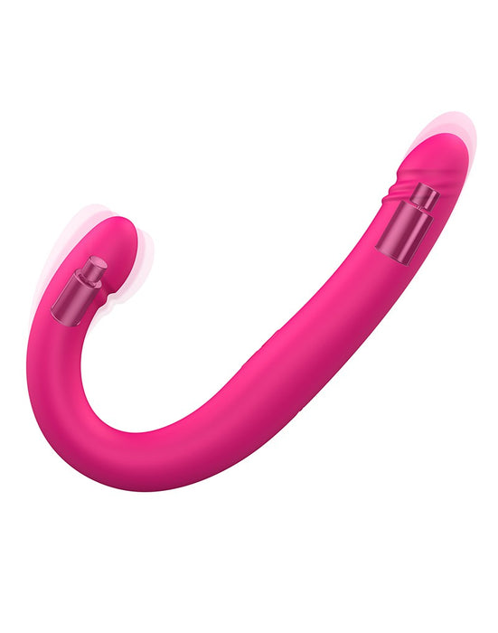 Dorcel - Orgasmic Double Do - Dubbele Vibrerende En Stotende Dildo - Roze-Erotiekvoordeel.nl