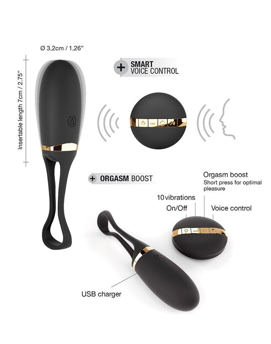 Dorcel - Secret Delight - Vibrerend Ei - Met Voice Control - Zwart-Erotiekvoordeel.nl