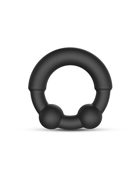 Dorcel - Stronger - Siliconen Cockring Met Stimulerende Metalen Kogeltjes - Zwart-Erotiekvoordeel.nl