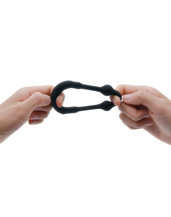 Dorcel - Stronger - Siliconen Cockring Met Stimulerende Metalen Kogeltjes - Zwart-Erotiekvoordeel.nl