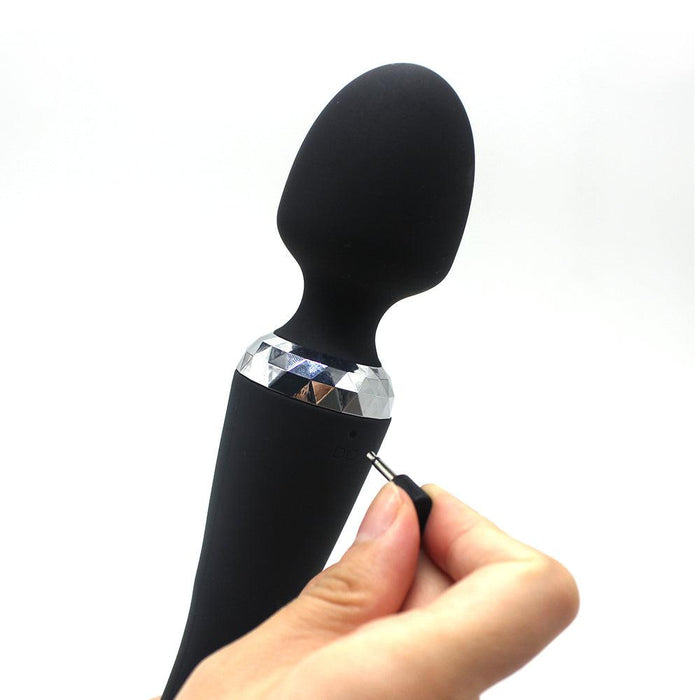 Dual Wand - Dubbelzijdig te Gebruiken Vibrator - USB Oplaadbaar - Zwart-Erotiekvoordeel.nl