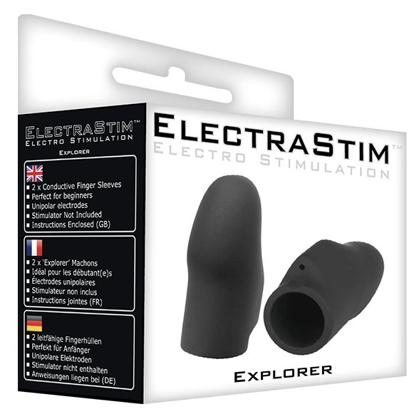 ElectraStim - Electrosex - Siliconen E-stim Vingerhoesjes - Zwart-Erotiekvoordeel.nl