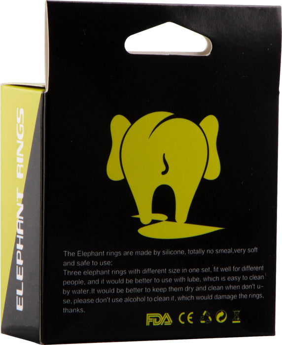 Elephant - Penis Ringen Set - Siliconen - Zwart - 3 stuks-Erotiekvoordeel.nl