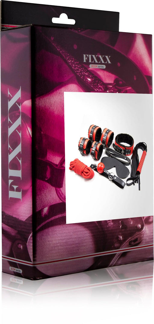 Fixxx - BDSM Bondageset - Gevoerd met Bont - Rood/Zwart-Erotiekvoordeel.nl