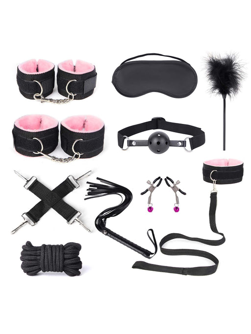 Fixxx - BDSM Set - #PinkSession- 11 delen - Zwart/Roze-Erotiekvoordeel.nl