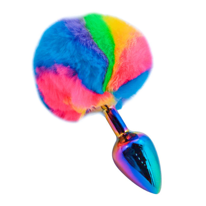 Fixxx - Bunny Tail Buttplug - Lengte 71 mm - Diameter 78 mm - Rainbow-Erotiekvoordeel.nl