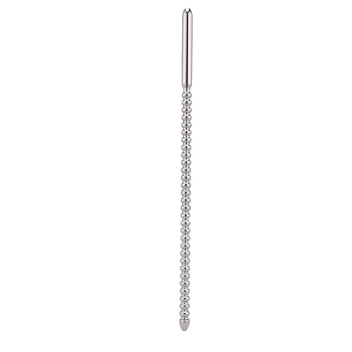 Fixxx - Lange Geribbelde Dilator - Penisplug - Diameter 8 mm - RVS - Zilver-Erotiekvoordeel.nl