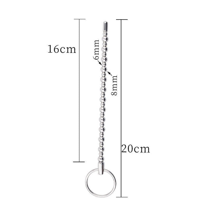 Fixxx - Lange Penis Plug met Bolletjes - 200 mm - Zilver-Erotiekvoordeel.nl