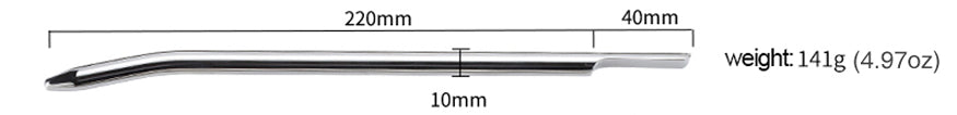 Fixxx - Urethrale Dilator - Lengte 22 cm - Diameter 10 mm - Zilver-Erotiekvoordeel.nl