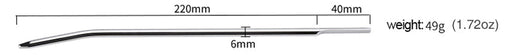 Fixxx - Urethrale Dilator - Lengte 22 cm - Diameter 6 mm - Zilver-Erotiekvoordeel.nl