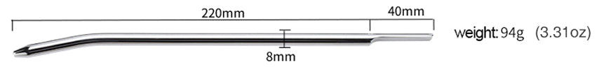 Fixxx - Urethrale Dilator - Lengte 22 cm - Diameter 8 mm - Zilver-Erotiekvoordeel.nl