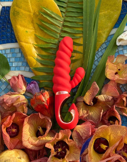 G-Vibe - G-Candy - Mini Geribbelde Rabbit Vibrator - Rood-Erotiekvoordeel.nl