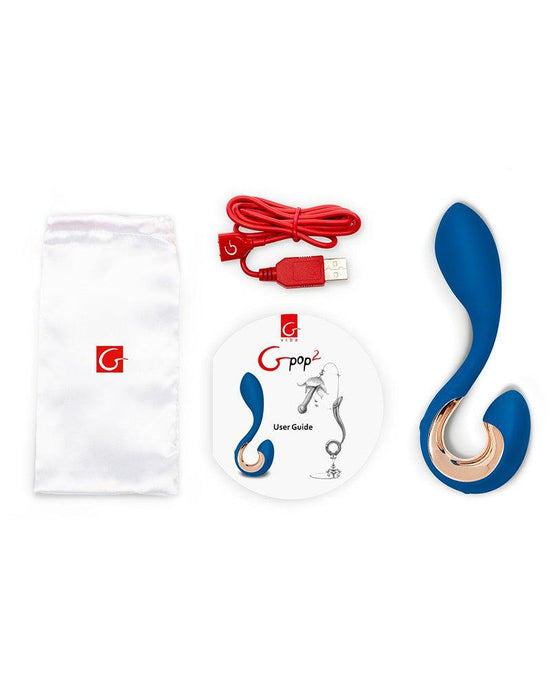 G-Vibe - G-pop 2 - Anatomische Unisex Vibrator - Blauw-Erotiekvoordeel.nl