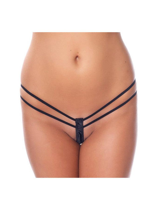 G-string Met dubbele bandjes - Zwart-Erotiekvoordeel.nl