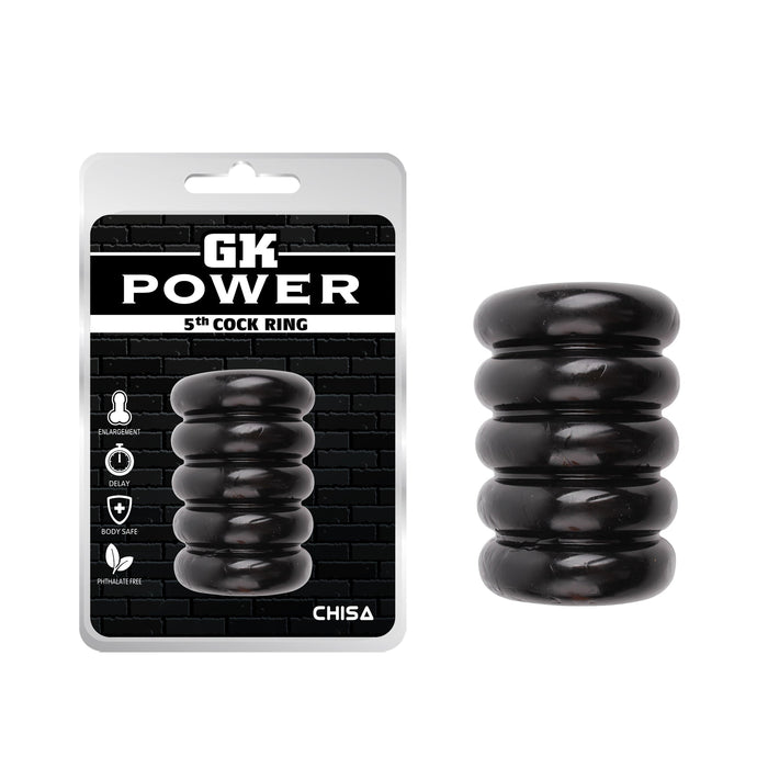 GK Power - 5th Cockring - Rekbaar - Zwart-Erotiekvoordeel.nl