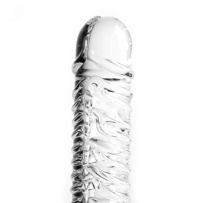 Glazen dildo Met ribbels Groot - Transparant-Erotiekvoordeel.nl