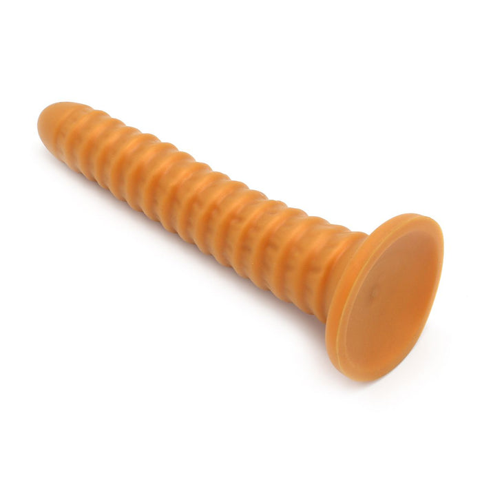 Gold Play - Soft Liquid Siliconen Anaal Dildo Ribbed - Goud-Erotiekvoordeel.nl