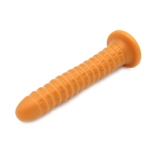 Gold Play - Soft Liquid Siliconen Anaal Dildo Ribbed - Goud-Erotiekvoordeel.nl