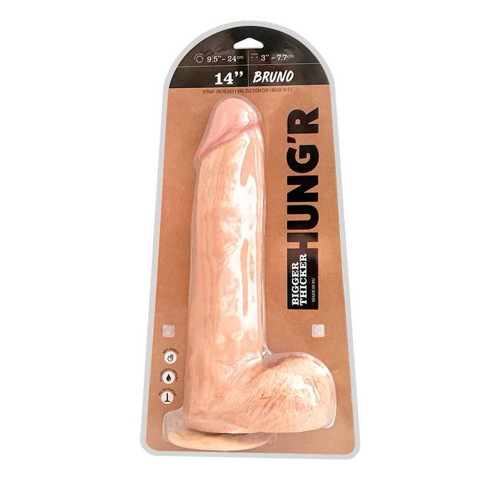 HUNG'R - Bruno - Dildo - Lichte huidskleur - 36 cm - Ø 7.7 cm-Erotiekvoordeel.nl