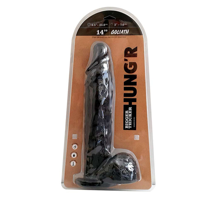 HUNG'R - Goliath - Dildo - Zwart - 36 cm - Ø 7.6 cm-Erotiekvoordeel.nl