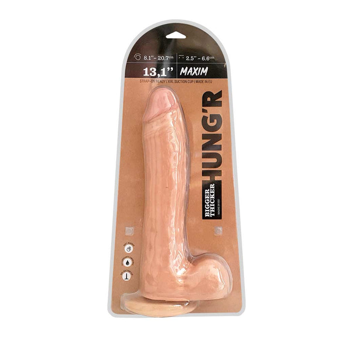 HUNG'R - Maxim - Dildo Lichte huidskleur - 33.5 cm - Ø 6.6 cm-Erotiekvoordeel.nl