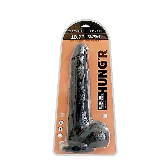 HUNG'R - Taurus - Dildo - Zwart - 35 cm - Ø 6.9 cm-Erotiekvoordeel.nl