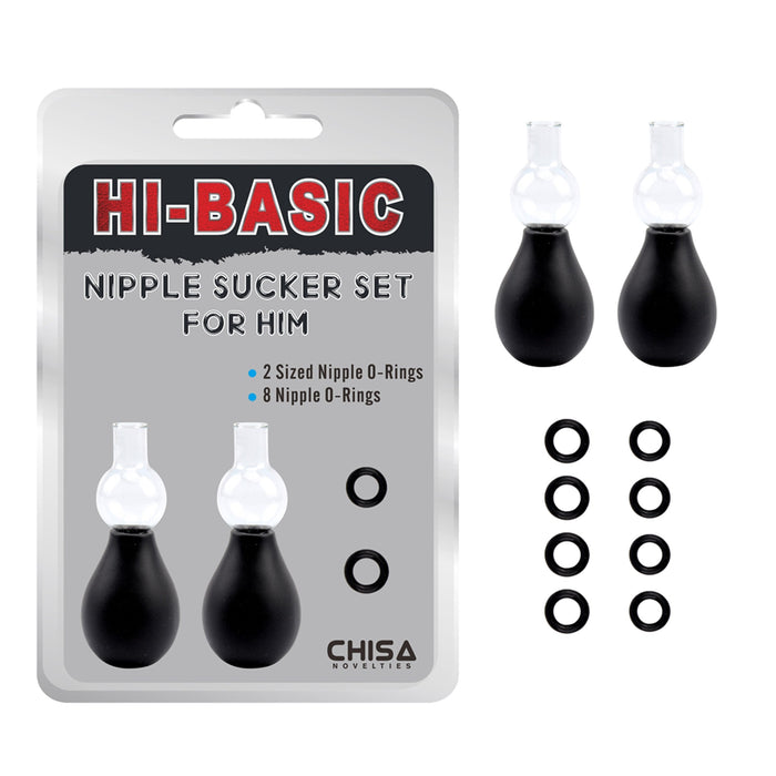 Hi- Basic - Nipple Sucker Set for Him - Zwart-Erotiekvoordeel.nl