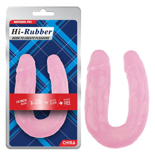 Hi-Rubber - Dubbele Dildo - 35 cm - Roze-Erotiekvoordeel.nl