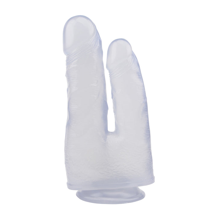 Hi-Rubber - Dubbele Penetratie Dildo - 23 cm - Transparant-Erotiekvoordeel.nl