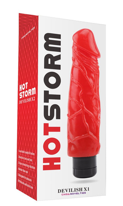 Hot Storm - Devilish X1 - Realistische Vibrator - Rood-Erotiekvoordeel.nl