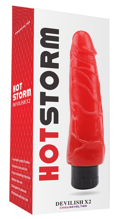 Hot Storm - Devilish X2 - Realistische Vibrator - Rood-Erotiekvoordeel.nl
