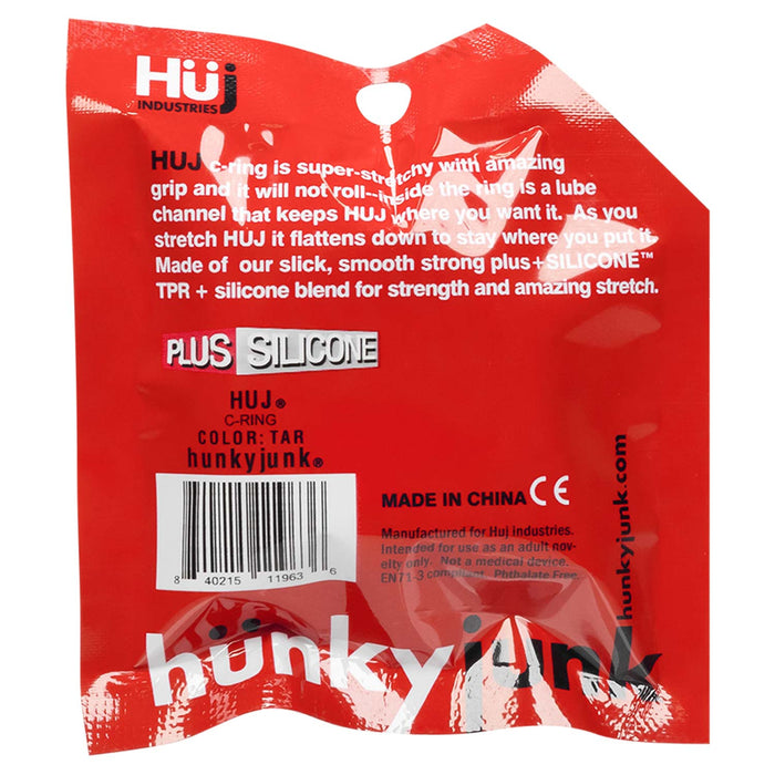 Hünkyjunk - Cockring Single - Black Tar-Erotiekvoordeel.nl