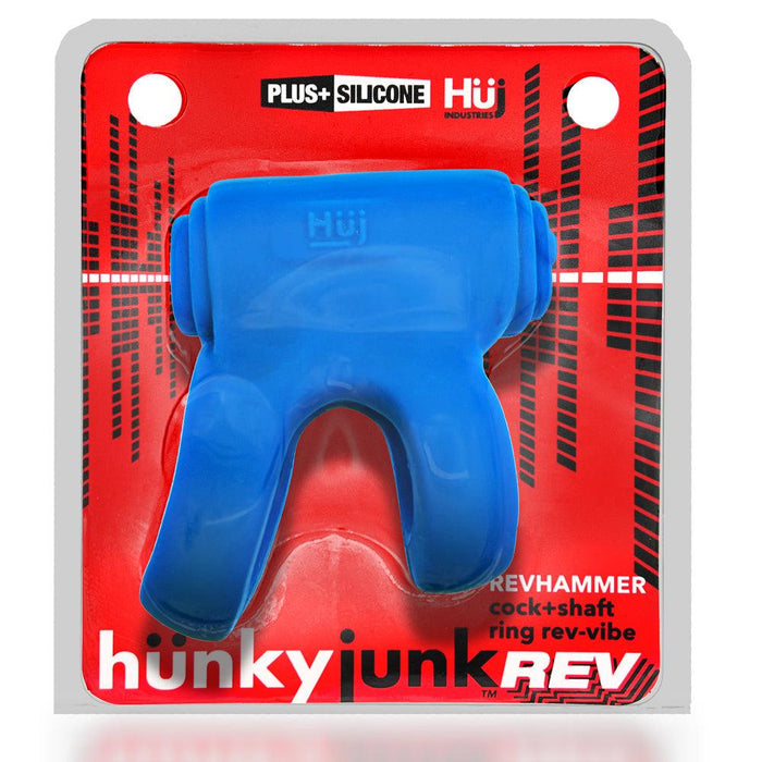 Hünkyjunk - Revhammer - Vibrerende Cockring en Schachtring - Blauw-Erotiekvoordeel.nl