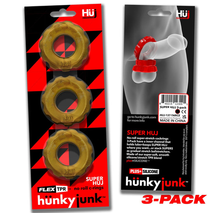 Hünkyjunk - Super Huj - 3 stuks - Cockrings Bronze Metallic-Erotiekvoordeel.nl