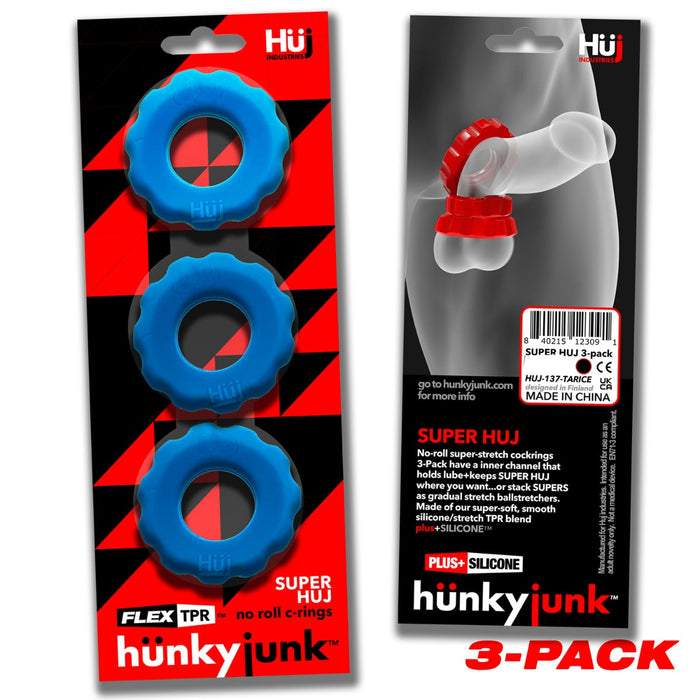 Hünkyjunk - Super Huj - 3 stuks - Cockrings Teal Ice-Erotiekvoordeel.nl