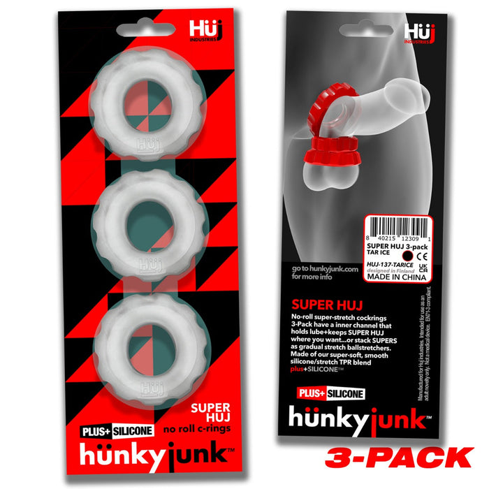 Hünkyjunk - Super Huj - 3 stuks - Cockringen - Transparant-Erotiekvoordeel.nl