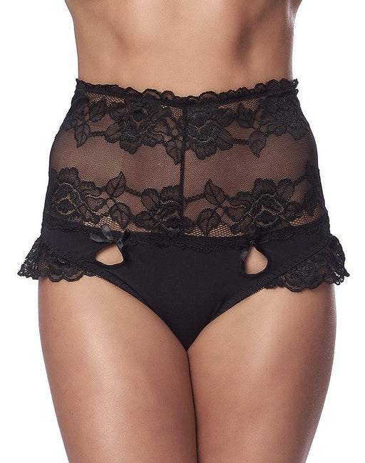 Amorable - Kanten Slip Met Hoge Taille En rijglint-Erotiekvoordeel.nl