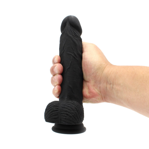 Kiotos Cox - Siliconen Dildo 21.5 x 3.7 cm - Zwart-Erotiekvoordeel.nl