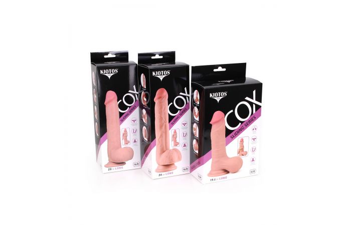 Kiotos Cox - Sliding Skin Dubbellaags Dildo 23 x 4 cm - Lichte Huidskleur-Erotiekvoordeel.nl