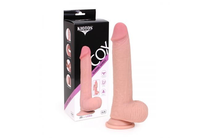 Kiotos Cox - Sliding Skin Dubbellaags Dildo 23 x 4 cm - Lichte Huidskleur-Erotiekvoordeel.nl