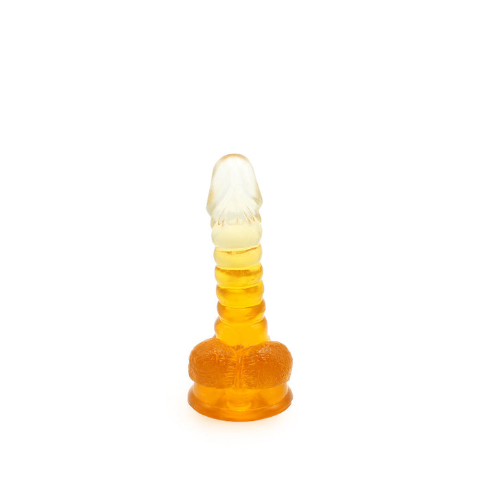 Kiotos Cox Color - Gekleurde Dildo 01 - 15,5 x 3 cm - Transparant/Geel-Erotiekvoordeel.nl