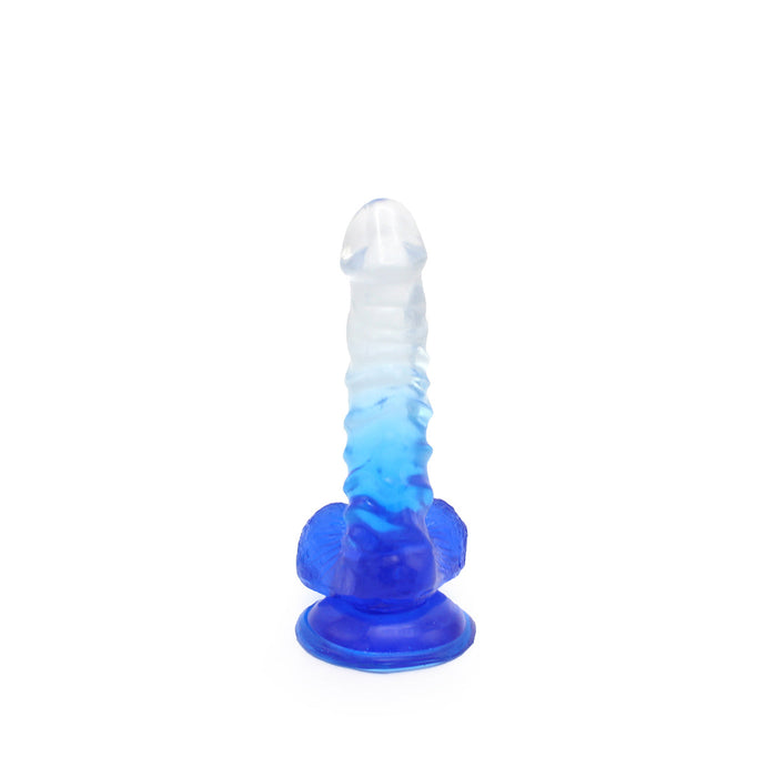 Kiotos Cox Color - Gekleurde Dildo 02 - 18,5 x 4 cm - Transparant/Blauw-Erotiekvoordeel.nl