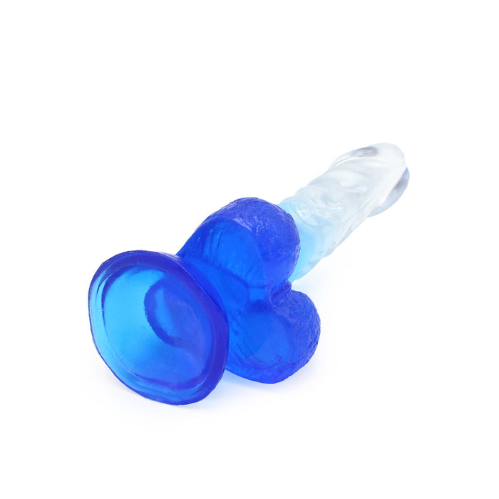 Kiotos Cox Color - Gekleurde Dildo 02 - 18,5 x 4 cm - Transparant/Blauw-Erotiekvoordeel.nl